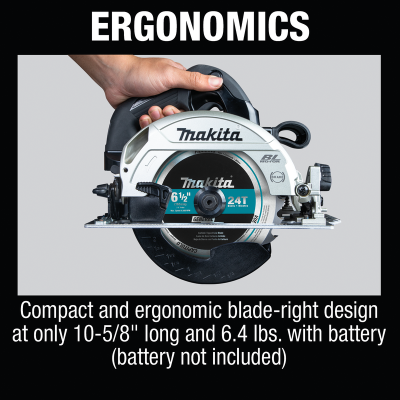 Makita XSH04ZB-R 18V LXT Li‑Ion Sub‑Compact Brushless Cordless 6‑1/2 in. Circular Saw, Tool Only, Reconditioned