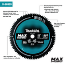Makita B-66999 12" 80T Carbide‑Tipped Max Efficiency Miter Saw Blade (New) - ToolSteal.com