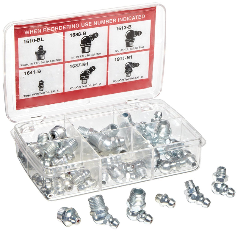 Alemite 2365-1 48 Pc Pocket Pack Fitting Assortment, Contains Six Fitting Types, New