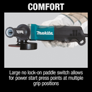 Makita GA5052 4‑1/2 in. / 5 in. Paddle Switch Angle Grinder, with AC/DC Switch, New