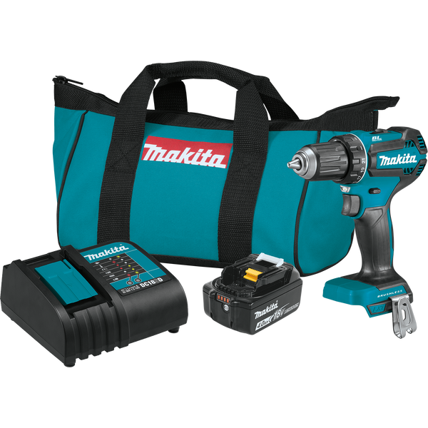 Makita XFD13SM1 18V LXT Lithium‑Ion Brushless Cordless 1/2 in. Driver‑Drill Kit 4.0Ah, New