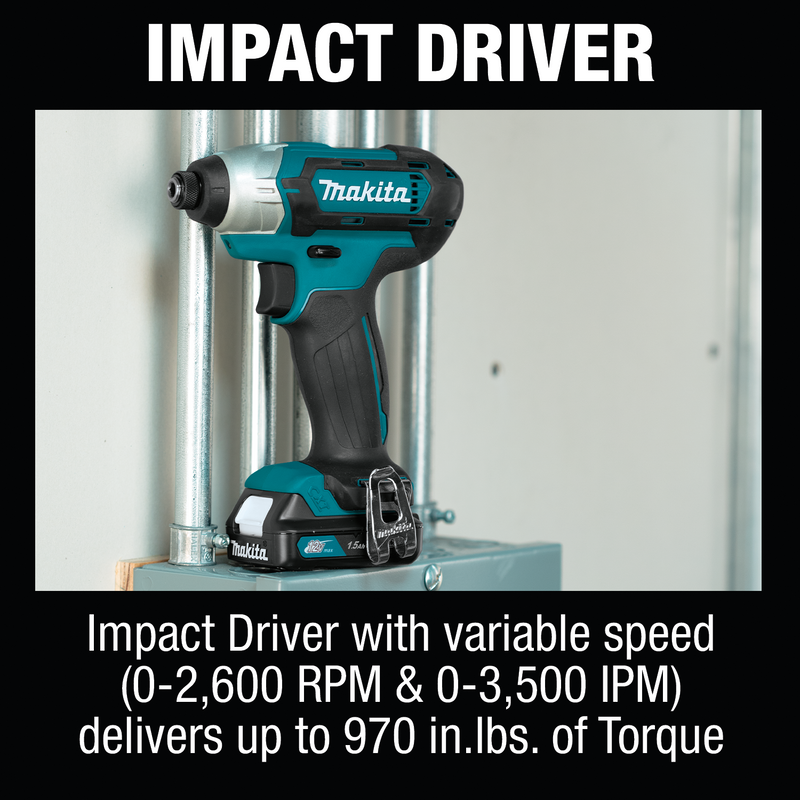 Makita CT232-R 12V max CXT Lithium‑Ion Cordless 2‑Pc. Combo Kit 1.5Ah, Reconditioned