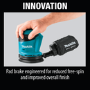 Makita XOB01Z-R 18V LXT Lithium‑Ion Cordless 5 in. Random Orbit Sander, Tool Only, Reconditioned