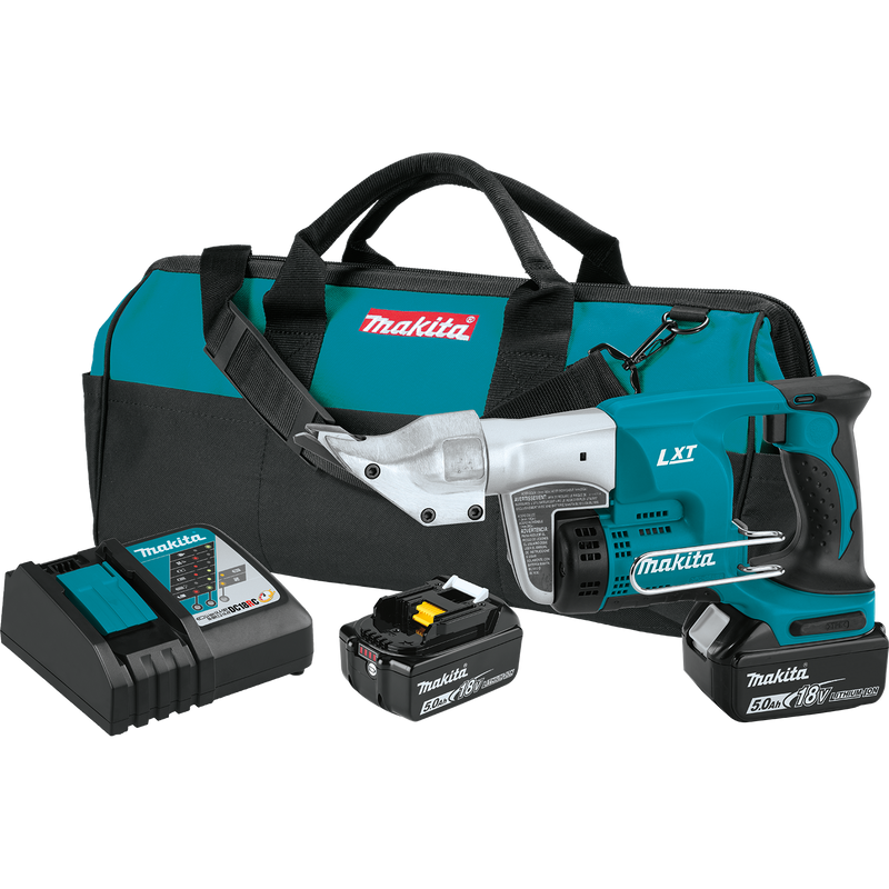 Makita XSJ01T 18V LXT Lithium‑Ion Cordless 18 Gauge Straight Shear Kit 5.0Ah, New