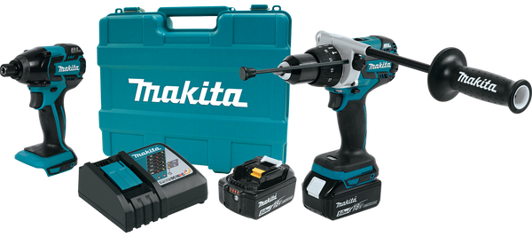 Makita XT257T-R 18V LXT Lithium-Ion Brushless Impact Driver and Hammer Driver Drill Combo Kit, (5.0Ah), (Reconditioned) - ToolSteal.com