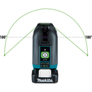 Makita SK106GDNAX-R 12V max CXT Lithium‑Ion Cordless Self‑Leveling Cross‑Line/4‑Point Green Beam Laser Kit 2.0Ah, Reconditioned
