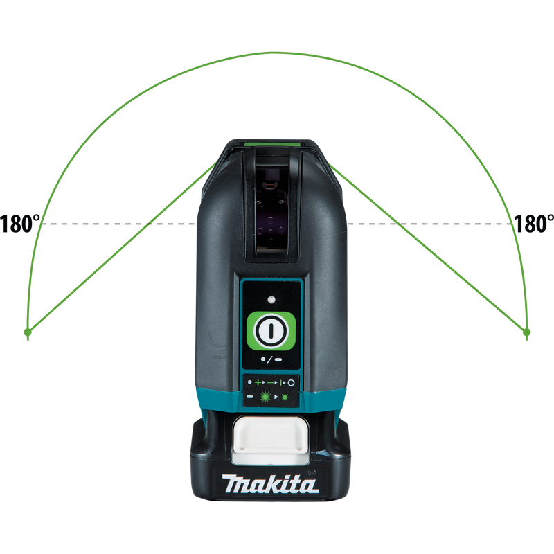 Makita SK106GDNAX-R 12V max CXT Lithium‑Ion Cordless Self‑Leveling Cross‑Line/4‑Point Green Beam Laser Kit 2.0Ah, Reconditioned