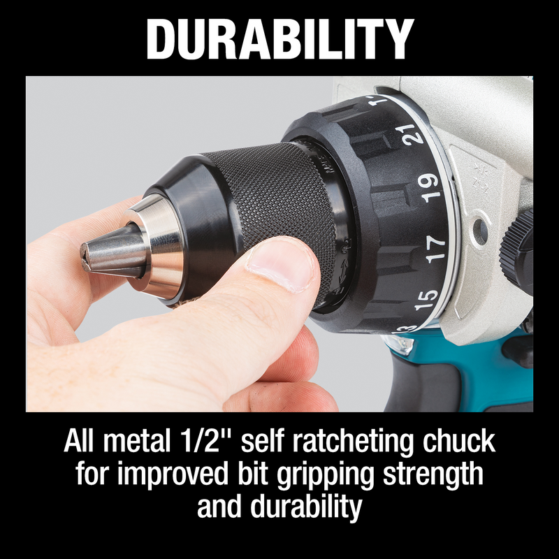 Makita XPH14Z 18V LXT Lithium‑Ion Brushless Cordless 1/2 in. Hammer Driver‑Drill, Tool Only, New