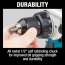 Makita XPH14Z-R 18V LXT® Lithium‑Ion Brushless Cordless 1/2" Hammer Driver‑Drill, Tool Only Reconditioned