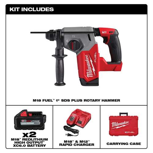 Milwaukee 2912-22 M18 Fuel 1 in. SDS Plus Rotary Hammer Kit, New