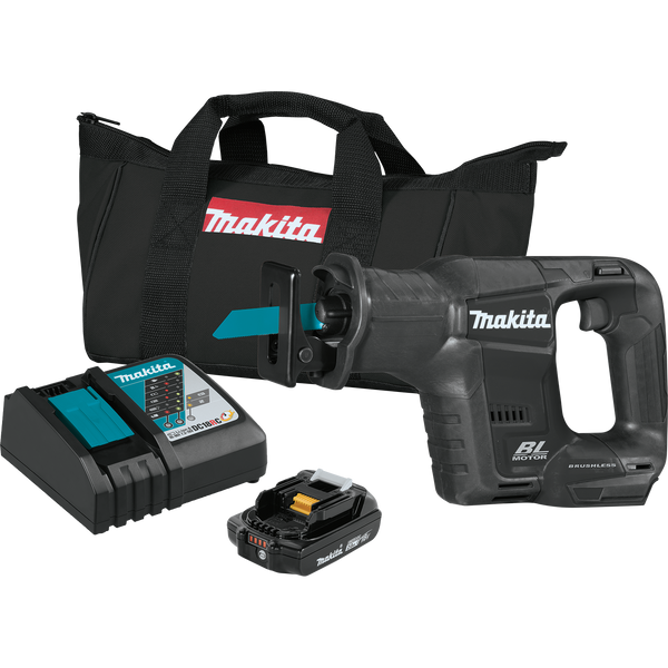 Makita XRJ07R1B-R 18V LXT® Lithium‑Ion Sub‑Compact Brushless Cordless Recipro Saw Kit, 2.0Ah Reconditioned