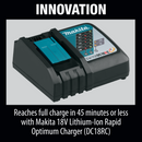 Makita BL1850BDC2 18V LXT Li‑Ion Battery and Rapid Optimum Charger Starter Pack, 5.0 Ah,  New