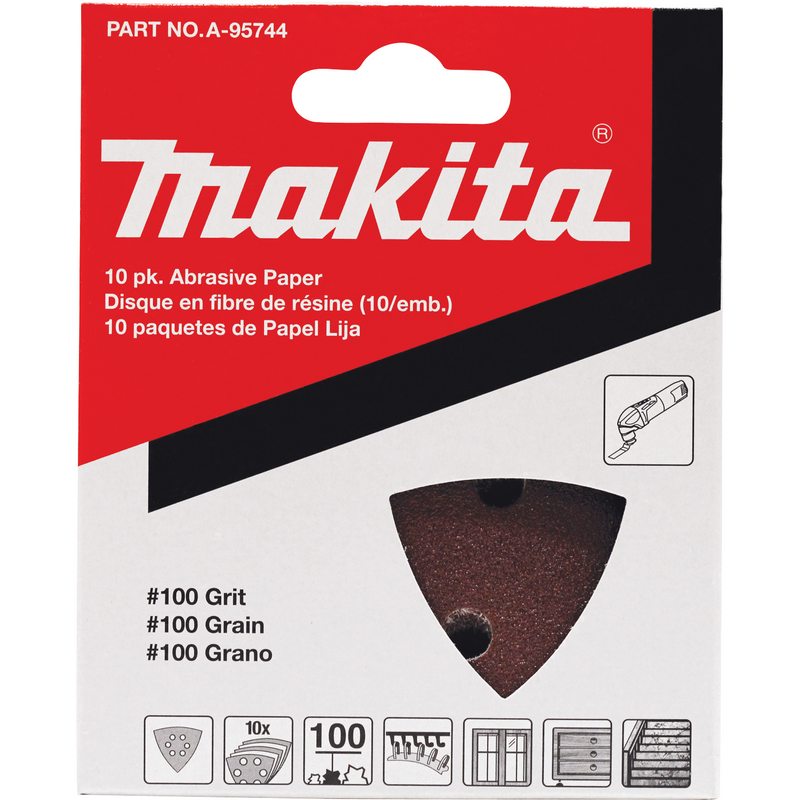 Makita A-95744 Multi‑Tool Sandpaper, 100 Grit, 10/pk (New) - ToolSteal.com