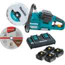 Makita XEC01PT1 36V 18V X2 LXT Brushless 9 in. Power Cutter Kit, with AFT, Electric Brake, 4 Batteries 5.0 Ah, New