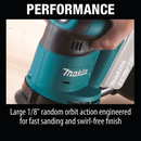 Makita XOB01Z-R 18V LXT Lithium‑Ion Cordless 5 in. Random Orbit Sander, Tool Only, Reconditioned