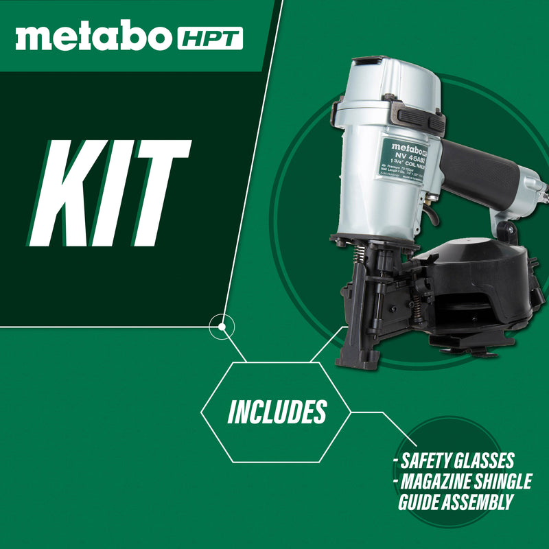 Metabo HPT C-NV45AB2-R 1-3/4 in. Coil Roofing Nailer, C-Grade, Reconditioned