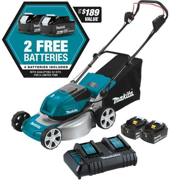 Makita XML03CM1-R 36V 18V X2 LXT Brushless 18 in. Lawn Mower Kit with 4 Batteries 4.0Ah, Local Pick Up Only