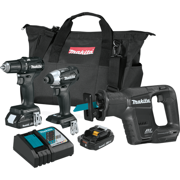 Makita CX300RB  18V LXT® Lithium‑Ion Sub‑Compact Brushless Cordless 3‑Pc. Combo Kit 2.0Ah, (Reconditioned) - ToolSteal.com