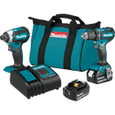Makita XT281S-R 18V LXT Li‑Ion Brushless Cordless 2‑Pc. Combo Kit 3.0Ah, Reconditioned