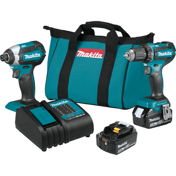 Makita XT281S-R 18V LXT Li‑Ion Brushless Cordless 2‑Pc. Combo Kit 3.0Ah, Reconditioned