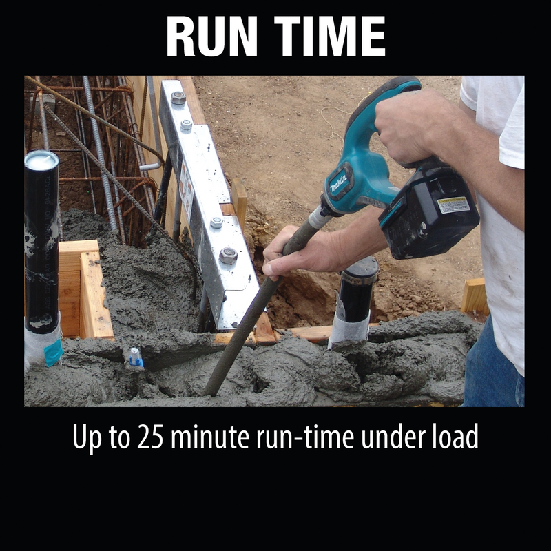 Makita XRV01T-R 18V LXT Lithium‑Ion Cordless 4 ft. Concrete Vibrator Kit 5.0Ah, Reconditioned