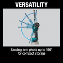 Makita XSB01Z 18V LXT Brushless Cordless 3/8 in. x 21 in. Detail Belt Sander, Tool Only, New