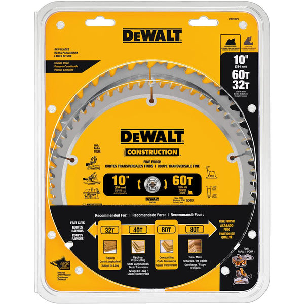 DeWalt DW3106P5 10 in. Construction Saw Blade Assortment 2-Pack New