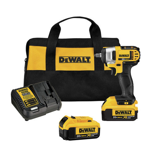 DeWalt DCF883M2 20V MAX XR Brushed Lithium-Ion 3/8 in. Cordless Impact Wrench with Hog Ring Anvil with 2 - 4 Ah Batteries, New