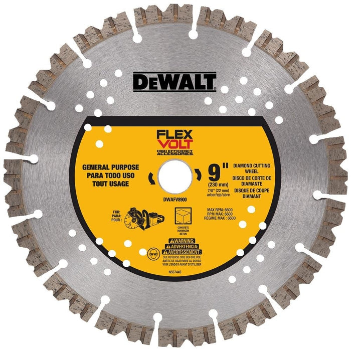 DeWalt DWAFV8900 9 in. FLEXVOLT Diamond Cutting Wheel, New