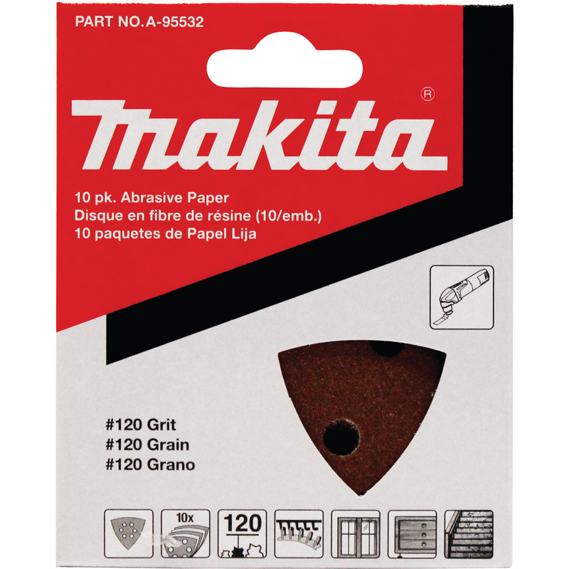 Makita A-95532 Multi‑Tool Sandpaper, 120 Grit, 10/pk (New) - ToolSteal.com
