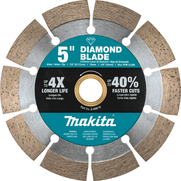 Makita B-69618 5 in. Diamond Blade, Segmented, General Purpose, New