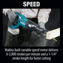 Makita XRJ04Z-R 18V LXT Li‑Ion Cordless Recip Saw, Tool Only, Reconditioned