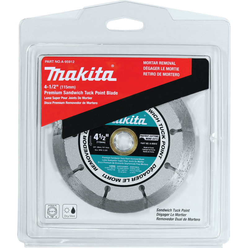 Makita A-95912 4‑1/2" Dual Sandwich Diamond Tuck Point Blade (New) - ToolSteal.com