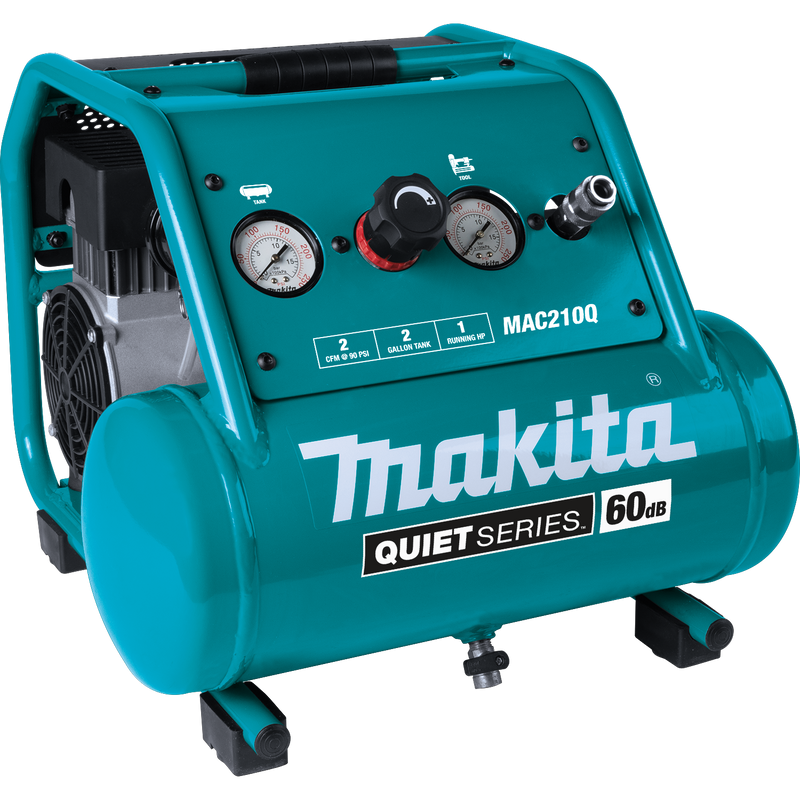 Makita MAC210Q-R Quiet Series 1 HP, 2 Gallon, Oil‑Free, Electric Air Compressor, Reconditioned