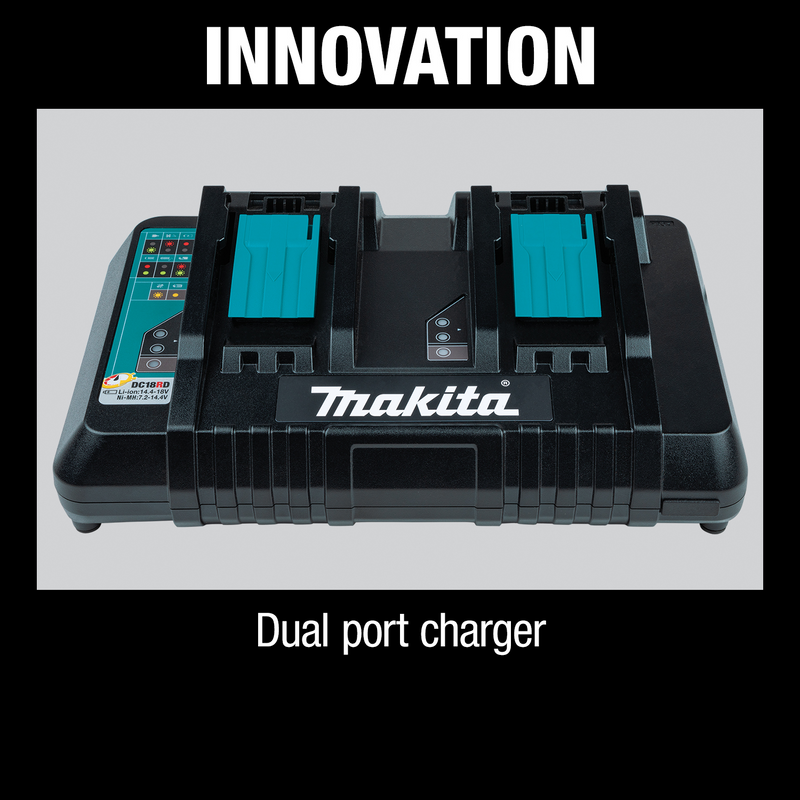 Makita DC18RD-R 18V LXT Rapid Charger and BL1850B-2, 5.0Ah PLUS Contractor Bag Reconditioned