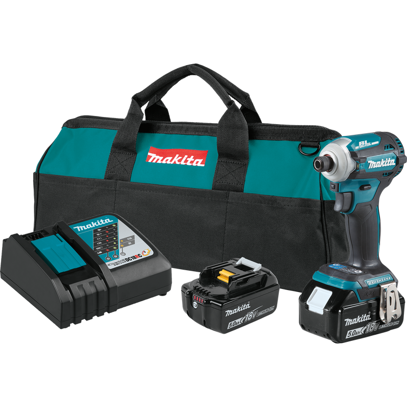 Makita XDT16T-R 18V LXT® Lithium‑Ion Brushless Cordless Quick‑Shift Mode™ 4‑Speed Impact Driver Kit (5.0Ah), (Reconditioned) - ToolSteal.com