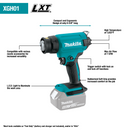 Makita XGH01ZK 18V LXT Lithium‑Ion Cordless Heat Gun, Tool Only, New