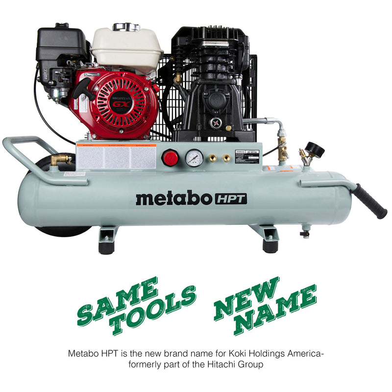 Metabo HPT EC2610EM-R 8 Gallon Gas Powered Wheelbarrow Air Compressor, Reconditioned, LOCAL PICK UP ONLY