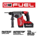 Milwaukee 2912-22 M18 Fuel 1 in. SDS Plus Rotary Hammer Kit, New