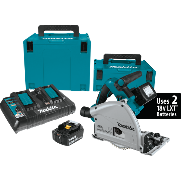 Makita XPS01PTJ 18V X2 LXT® Lithium‑Ion (36V) Brushless Cordless 6‑1/2" Plunge Circular Saw Kit (5.0Ah), (New) - ToolSteal.com