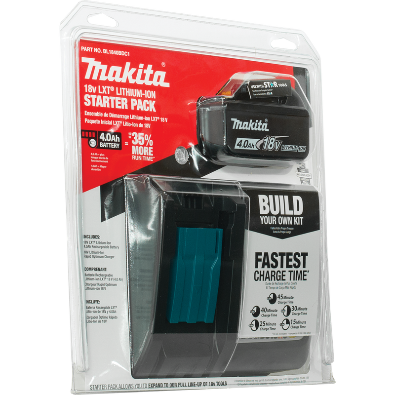 Makita BL1840BDC1 18V LXT Lithium‑Ion Battery and Charger Starter Pack 4.0Ah, New