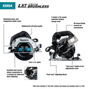 Makita XSH04ZB-R 18V LXT Li‑Ion Sub‑Compact Brushless Cordless 6‑1/2 in. Circular Saw, Tool Only, Reconditioned