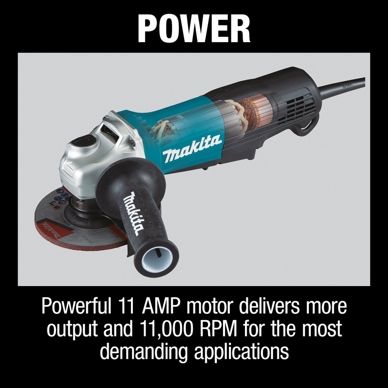 11 Amp, 4-1/2 in. Paddle Switch Angle Grinder