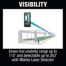 Makita SK106GDNAX-R 12V max CXT Lithium‑Ion Cordless Self‑Leveling Cross‑Line/4‑Point Green Beam Laser Kit 2.0Ah, Reconditioned