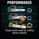 Makita XCU06Z-R 18V LXT Lithium‑Ion Brushless Cordless 10 in. Top Handle Chain Saw, Tool Only, Reconditioned