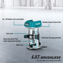 Makita XTR01Z-R 18V LXT Lithium‑Ion Brushless Cordless Compact Router, Tool Only, Reconditioned
