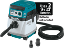 Makita XCV16ZX-R 18V X2 LXT 36V Lithium-Ion Brushless 4 Gal. HEPA Filter AWS Dry Dust Extractor Tool Only, Reconditioned