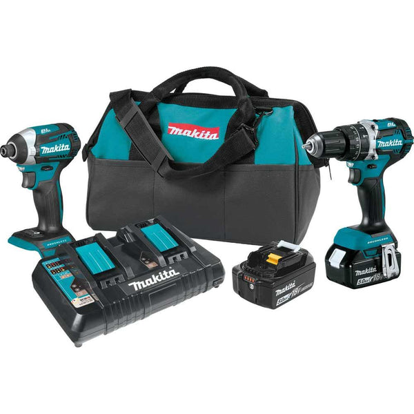 Makita XT275PT-R 18V LXT Lithium-Ion Brushless 2-Pc. Combo Kit 5.0Ah, Reconditioned