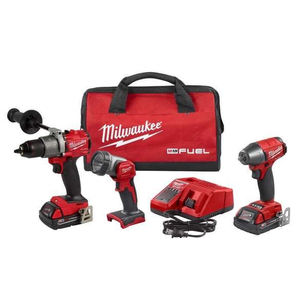 Milwaukee 2991-23 M18 FUEL 18V Lithium-Ion Cordless Compact Combo Kit - 3 Piece, New
