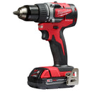 Milwaukee 2801-21P M18 18-Volt Lithium-Ion Brushless Cordless 1/2 in. Compact Drill/Driver with (1) 2.0 Ah Battery, Charger and Tool Bag, (New) - ToolSteal.com